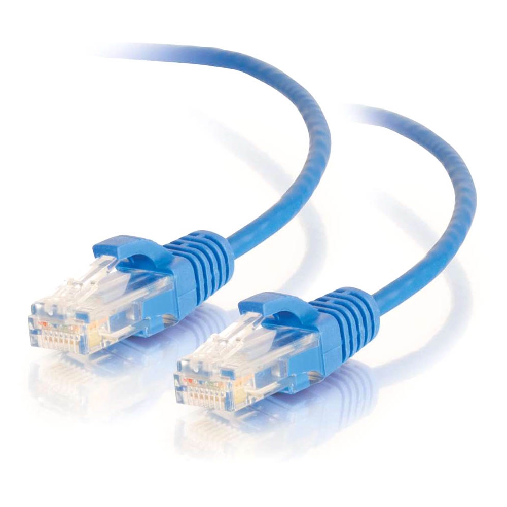 1.5ft Cat6 Snagless Unshielded (UTP) Slim Ethernet Network Patch Cable - Blue - Patch cable - RJ-45 (M) to RJ-45 (M) - 1.5 ft - UTP - CAT 6 - molded snagless - blue 1.5ft Cat6 Snagless Unshielded (UTP) Slim Ethernet Network Patch Cable - Blue - Patch cable - RJ-45 (M) to RJ-45 (M) - 1.5 ft - UTP - CAT 6 - molded snagless - blue