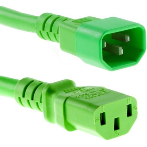5ft Power Cord C13-C14 Green - 250 V AC Voltage Rating - 10 A Current Rating - Green 5ft Power Cord C13-C14 Green - 250 V AC Voltage Rating - 10 A Current Rating - Green