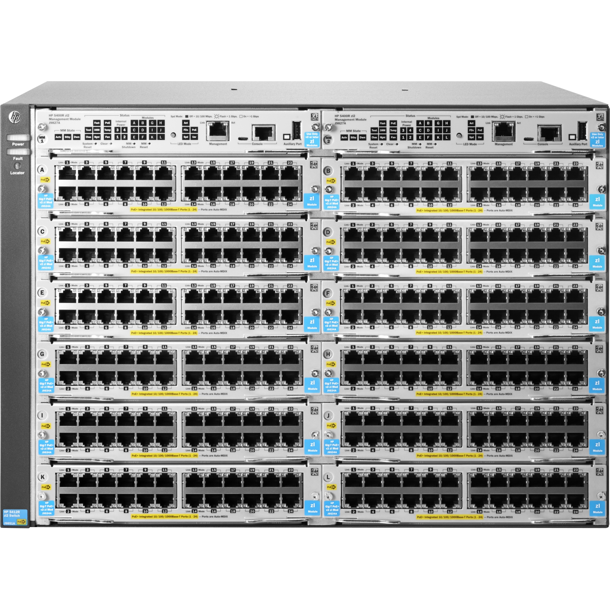 5412R zl2 Switch - Manageable - 12 x Expansion Slots - Modular - 3 Layer Supported - Redundant Power Supply - 7U High - Rack-mountableLifetime Limited Warranty 5412R zl2 Switch - Manageable - 12 x Expansion Slots - Modular - 3 Layer Supported - Redundant Power Supply - 7U High - Rack-mountableLifetime Limited Warranty