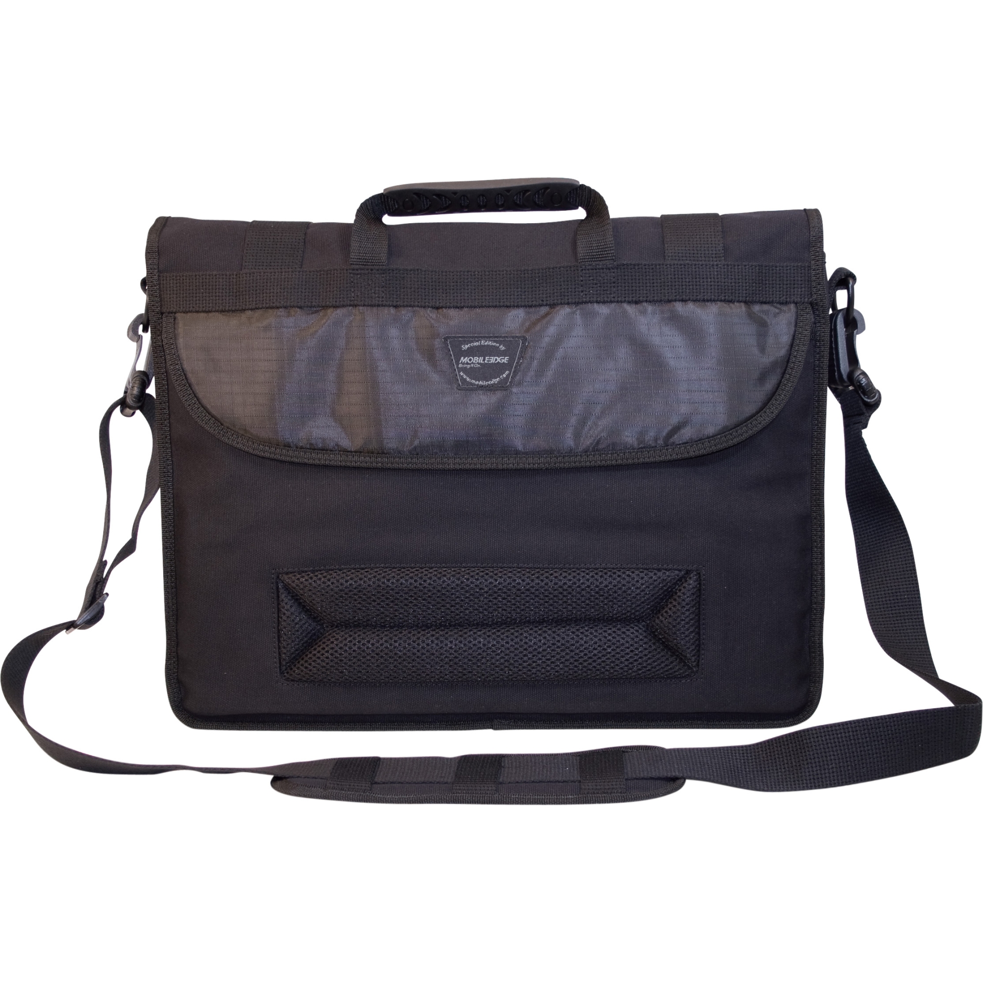 Edge 17.3 inch Eco-Friendly Canvas Messenger Bag - 17.3 inch Screen Support - 13 inch x 17.5 inch x 4.25 inch - Cotton Canvas - Black