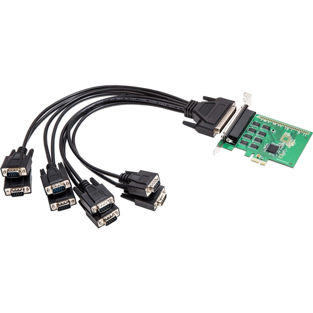 Multimedia 8-Port RS-232 Serial PCI-Express Revision 2.0; with Exar Chipset - PCI Express 2.0 x1 - 8 x DB-9 Male RS-232 Serial Via Cable - Plug-in Card Multimedia 8-Port RS-232 Serial PCI-Express Revision 2.0; with Exar Chipset - PCI Express 2.0 x1 - 8 x DB-9 Male RS-232 Serial Via Cable - Plug-in Card