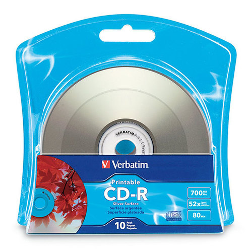 Printable - 10 x CD-R - 700 MB (80min) 52x - silver - ink jet printable surface - blister Printable - 10 x CD-R - 700 MB (80min) 52x - silver - ink jet printable surface - blister