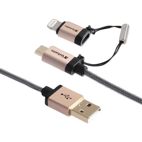 SYNC CHARGE MICROUSB CABLE WITH LIGHTNING ADAPTER 47 IN. BRAIDED CHAMPAGNE SYNC CHARGE MICROUSB CABLE WITH LIGHTNING ADAPTER 47 IN. BRAIDED CHAMPAGNE