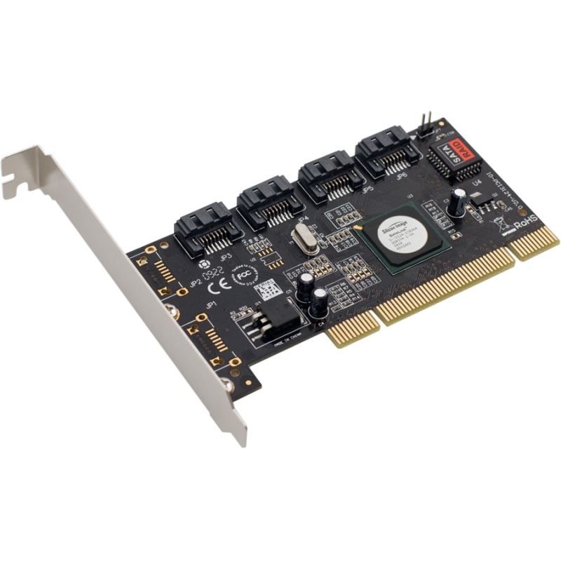 Multimedia 4 Channels PCI Serial ATA II Raid Host Controller Card - Serial ATA/300 - PCI - Plug-in Card - RAID Supported - 1 5 10 JBOD RAID Level - 4 Total SATA Port(s) Multimedia 4 Channels PCI Serial ATA II Raid Host Controller Card - Serial ATA/300 - PCI - Plug-in Card - RAID Supported - 1 5 10 JBOD RAID Level - 4 Total SATA Port(s)
