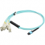 computer 10M LOMM OM3 MPO to 8XLC FANOUT Aqua Patch Cable - Fiber Optic for Network Device - 10m - 1 x MPO Female Network - 8 x LC Male Network - Aqua