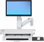 StyleView Sit-Stand Combo Arm with Worksurface - Wall mount for LCD display / keyboard / mouse / CPU - aluminum high-grade plastic - white - screen size: up to 24 inch