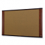 Wide-screen Style Bulletin Board - 48 inch Height x 72 inch Width - Mahogany Cork Surface - Mahogany Wood Frame