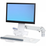 StyleView Sit-Stand Combo Arm - Wall mount for LCD display / keyboard / mouse / bar code scanner - aluminum high-grade plastic - white - screen size: up to 24 inch